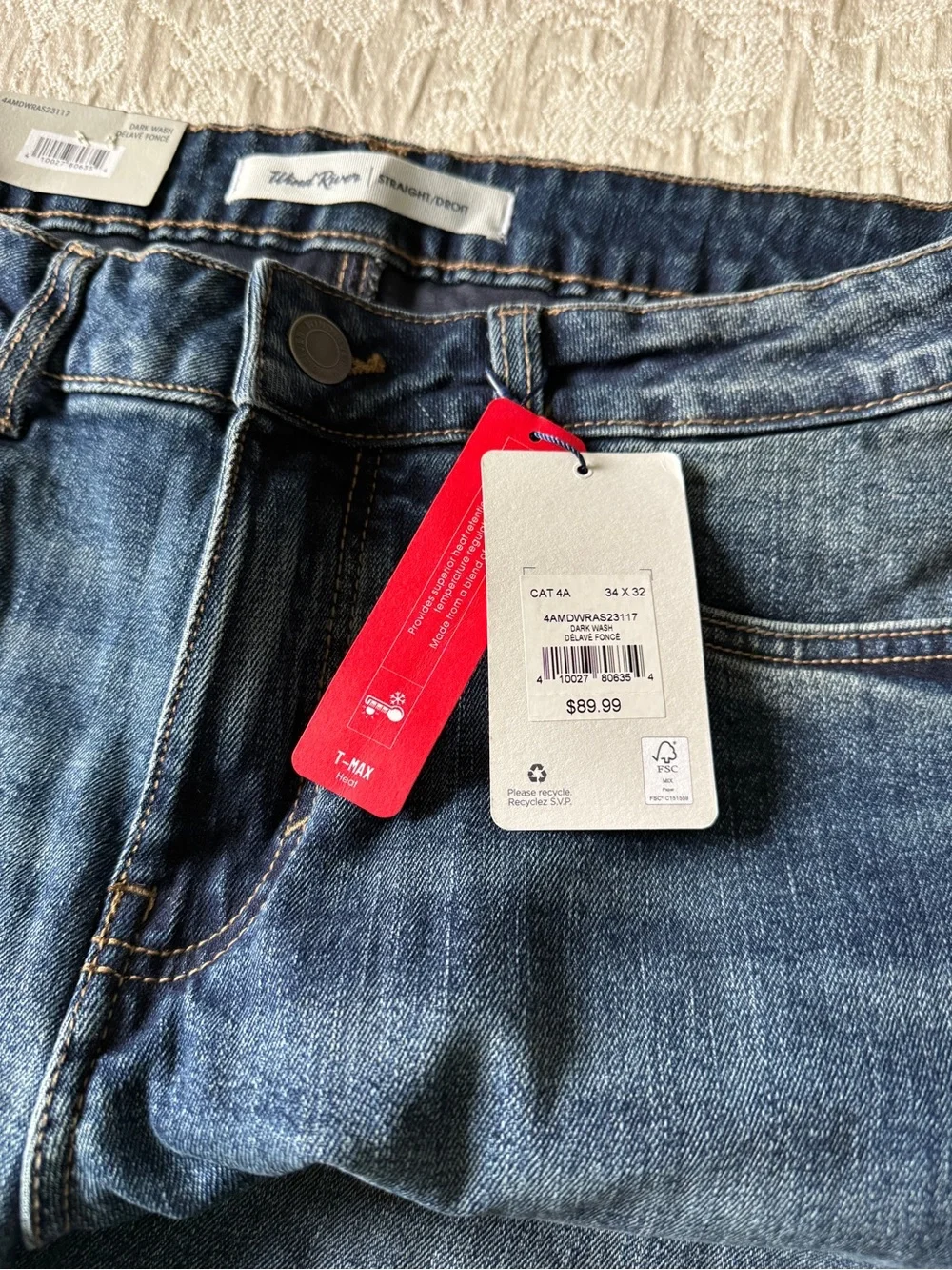Wind River Men’s Straight T-Max Jeans in Dark Blue Wash - Picture 6 of 9
